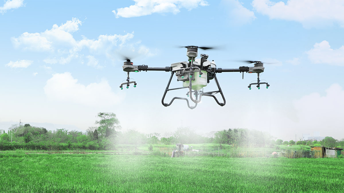 The FP300 agriculture drone is equipped with 12 pressure nozzles and features multiple autonomous operating modes, smart breakpoint function, mapping modes, and more for efficient and precise spraying.